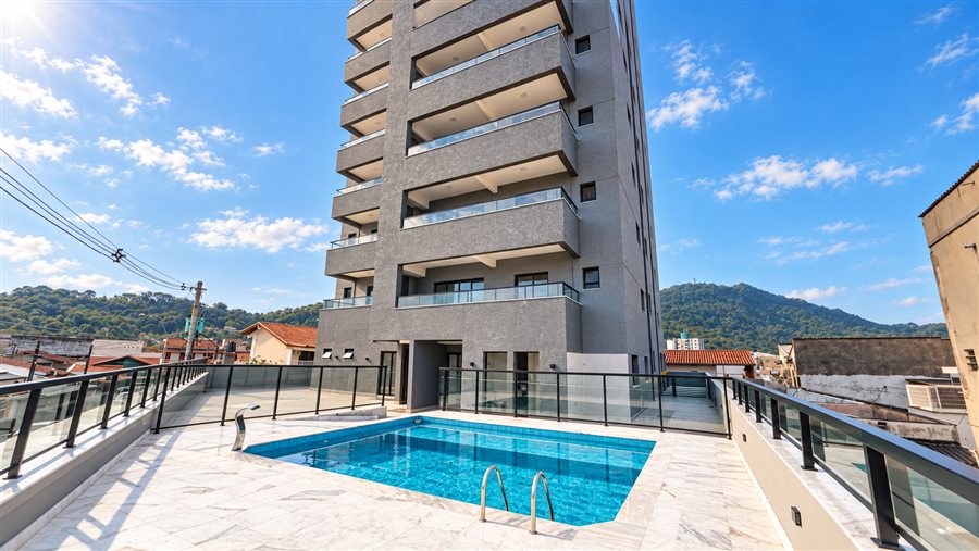 Caraguá Beach Center — fachada e piscina, Centro de Caraguatatuba